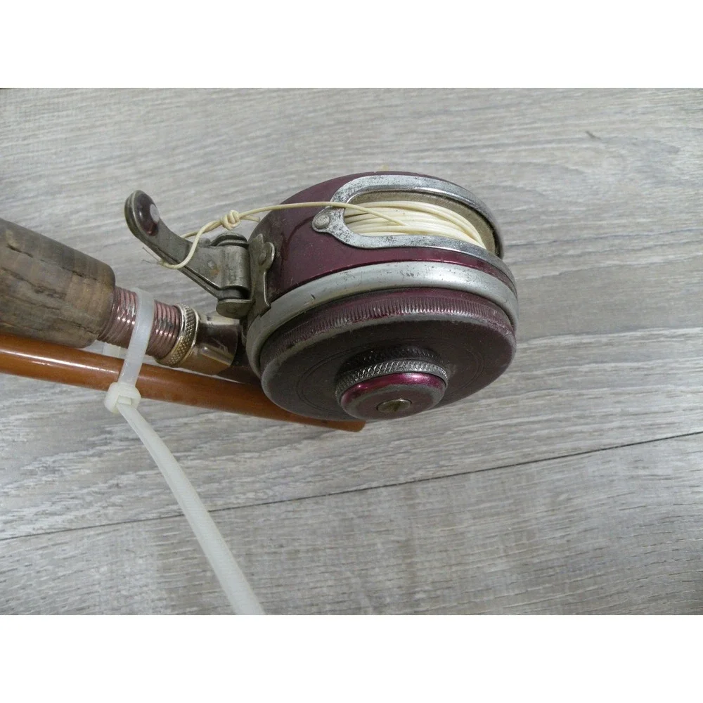 Vintage Heddon Golden Mark 50 Fiberglass Fly Rod 9ft & Oren-O-Matic Spincast